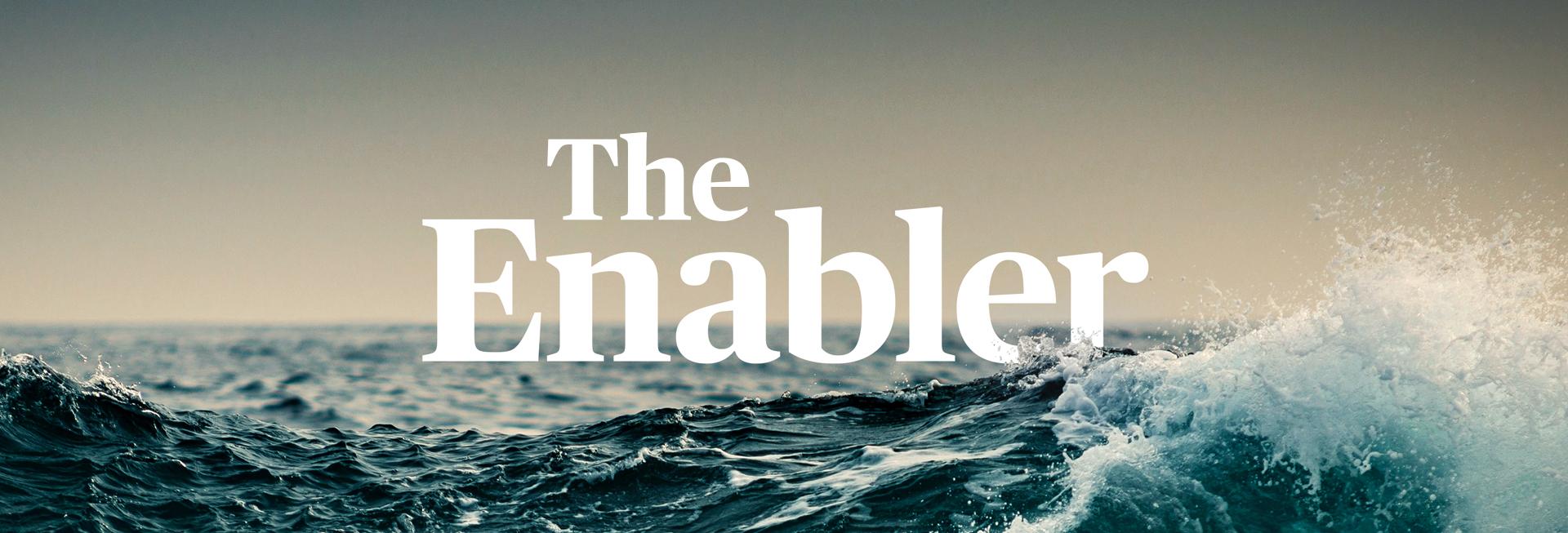 The Enabler logo with waves in the background
