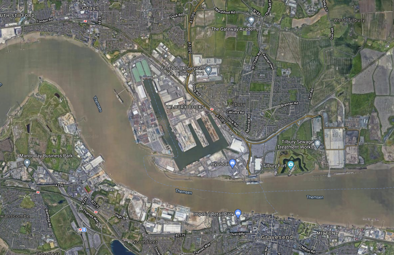 Port of Tilbury Hamn, aerial photo